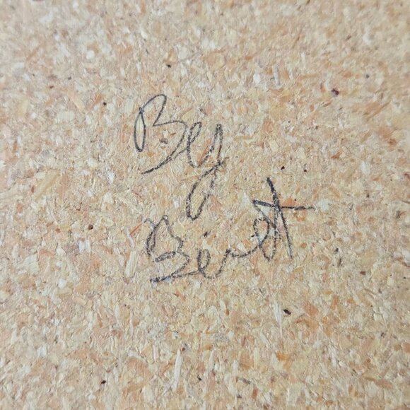 Navajo Sand Painting Art Handmade Signed 7.5" Square Wooden Frame - Picture 4 of 4